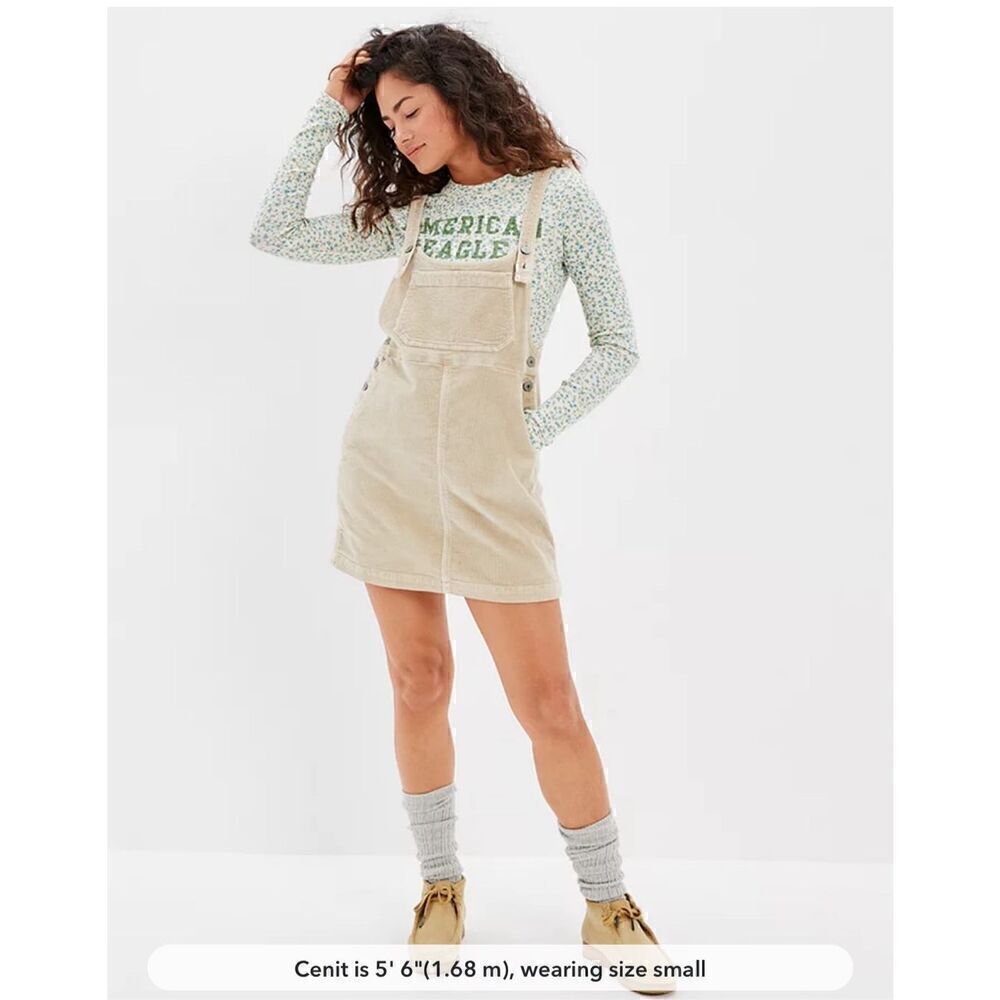 American Eagle Corduroy Overall Mini Dress